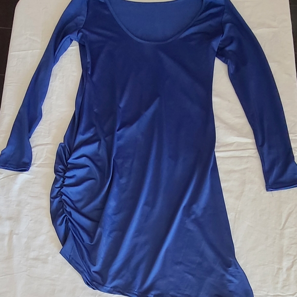 Blue assymetrical dress - Picture 2 of 5